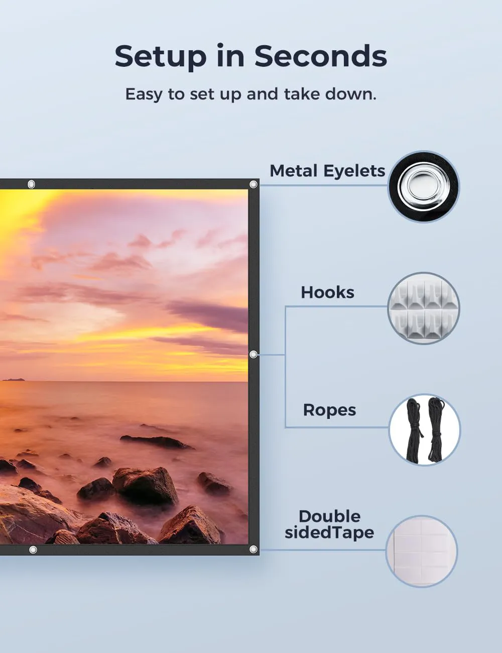 Aurzen 120" Portable Projector Screen - Image 4