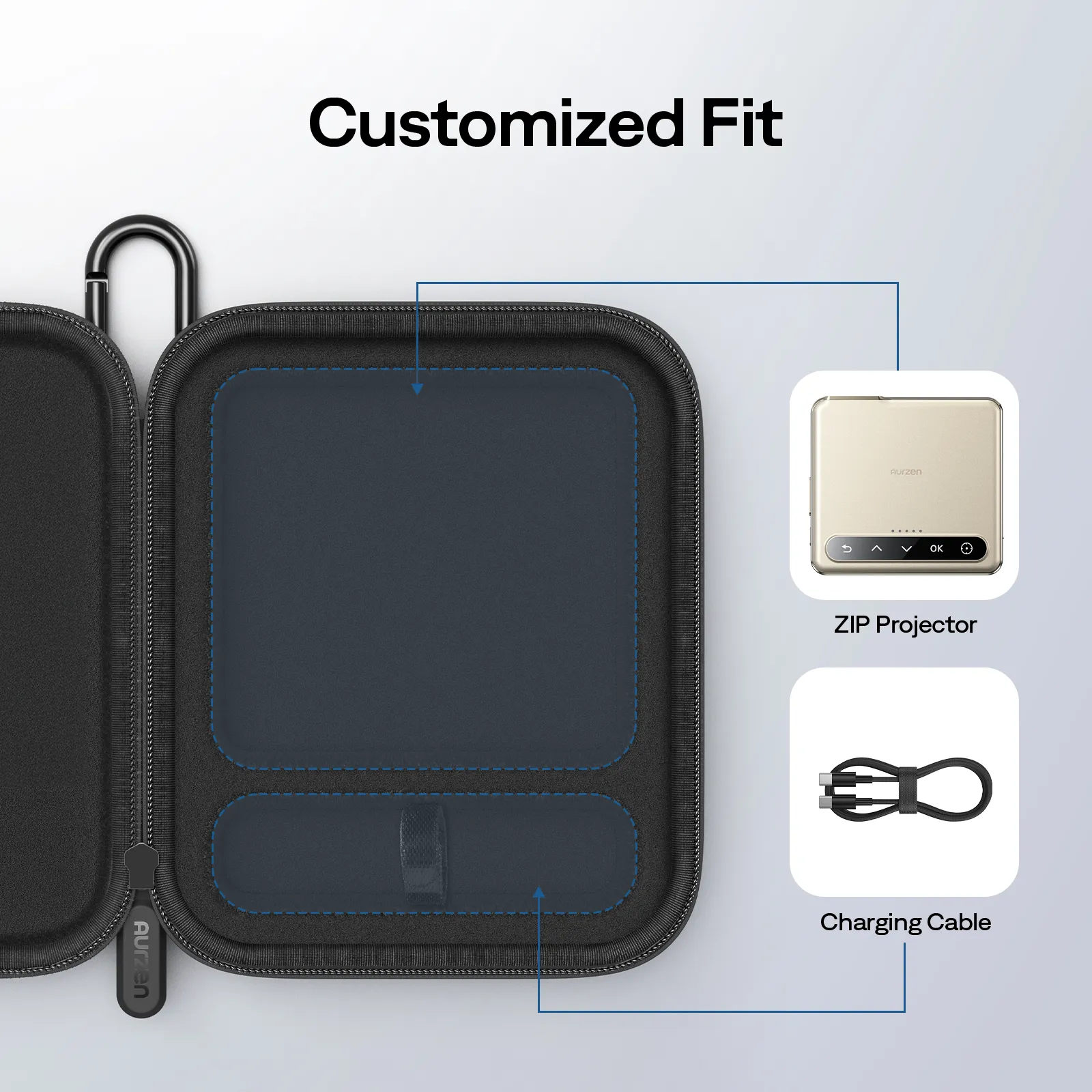 Aurzen CasePlay Compact Carrying Case for ZIP Projector - Image 4