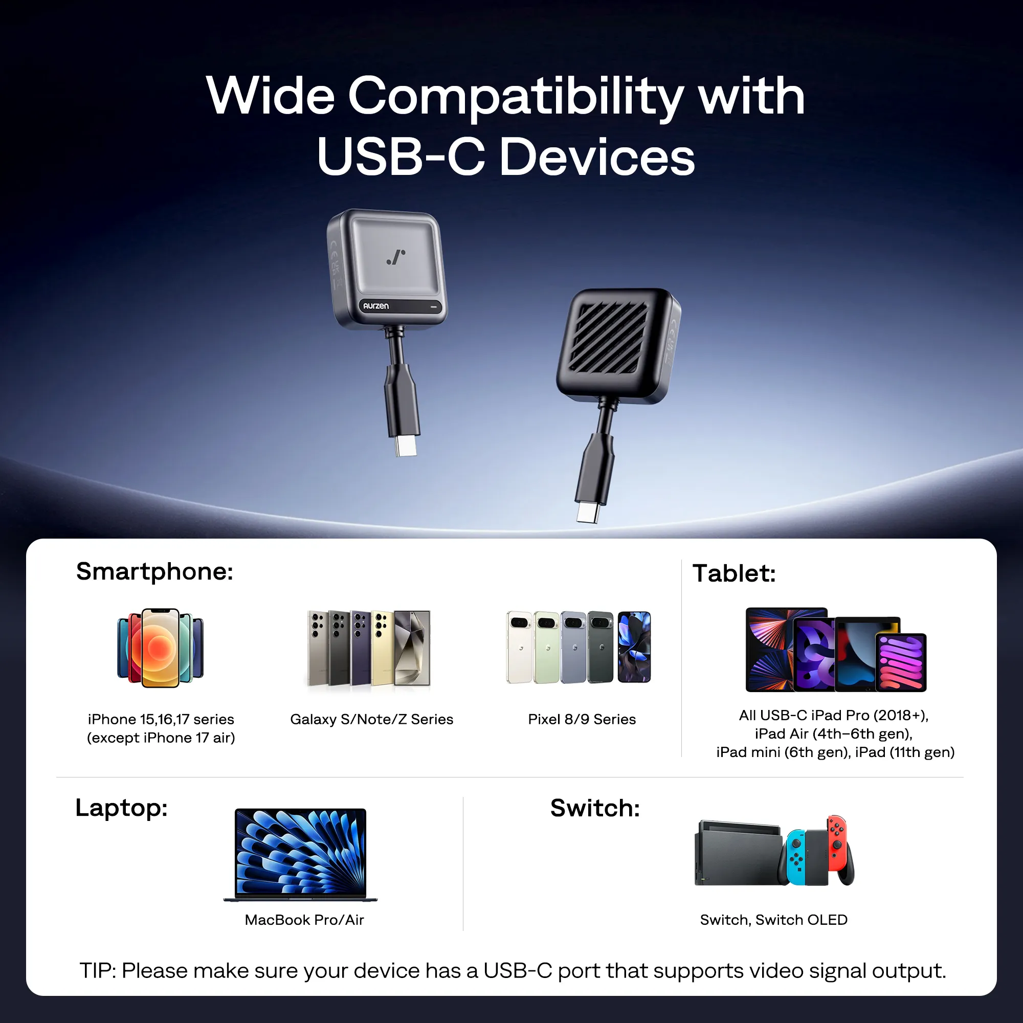 Aurzen CastPlay Pro Wireless USB-C Dongle for ZIP Projector - Image 4
