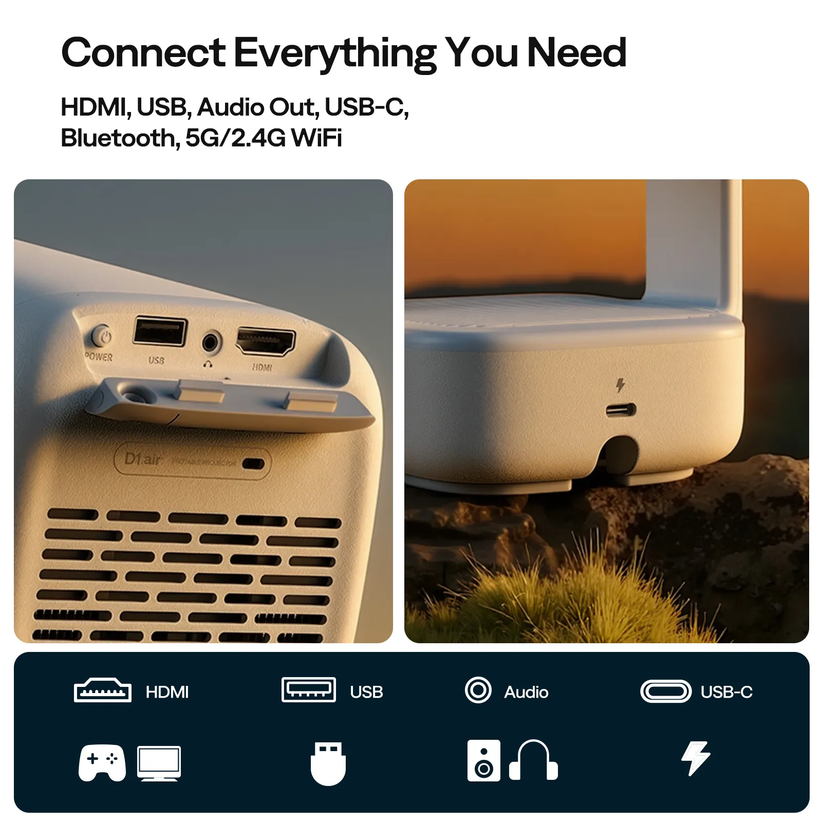 Aurzen EAZZE D1 air Portable Smart Projector - Image 8