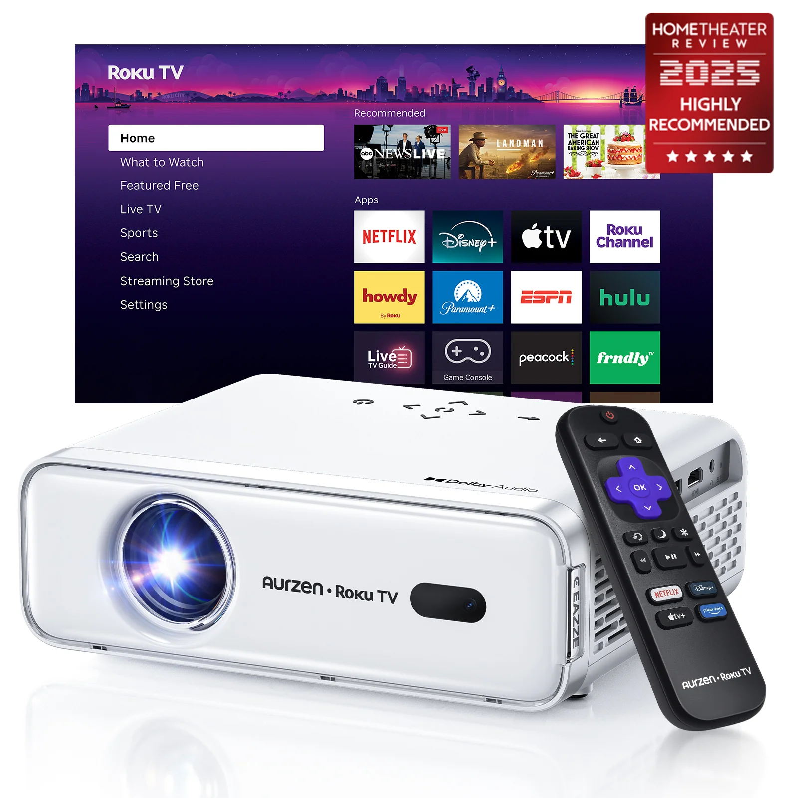 Aurzen EAZZE D1R Roku TV Smart Projector - Image 11
