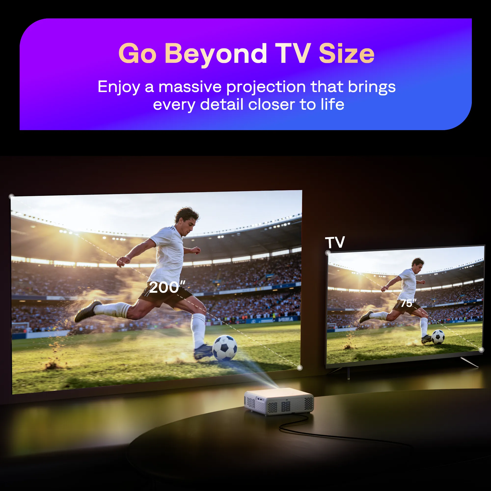 Aurzen EAZZE D1R Roku TV Smart Projector - Image 3