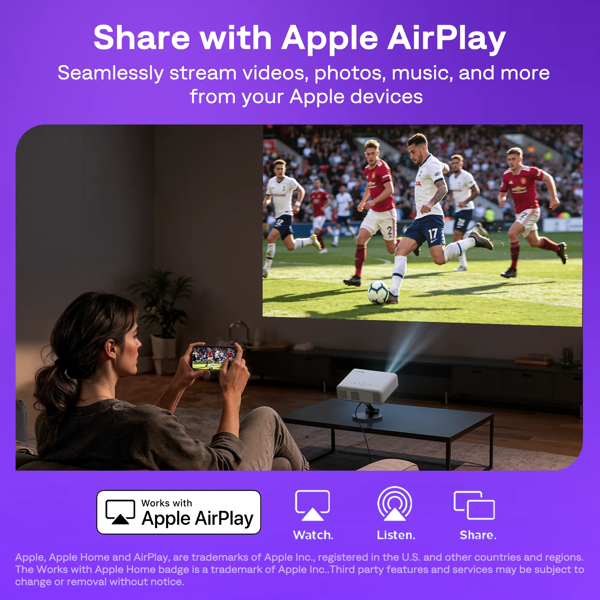 Aurzen EAZZE D1R Roku TV Smart Projector - Image 6