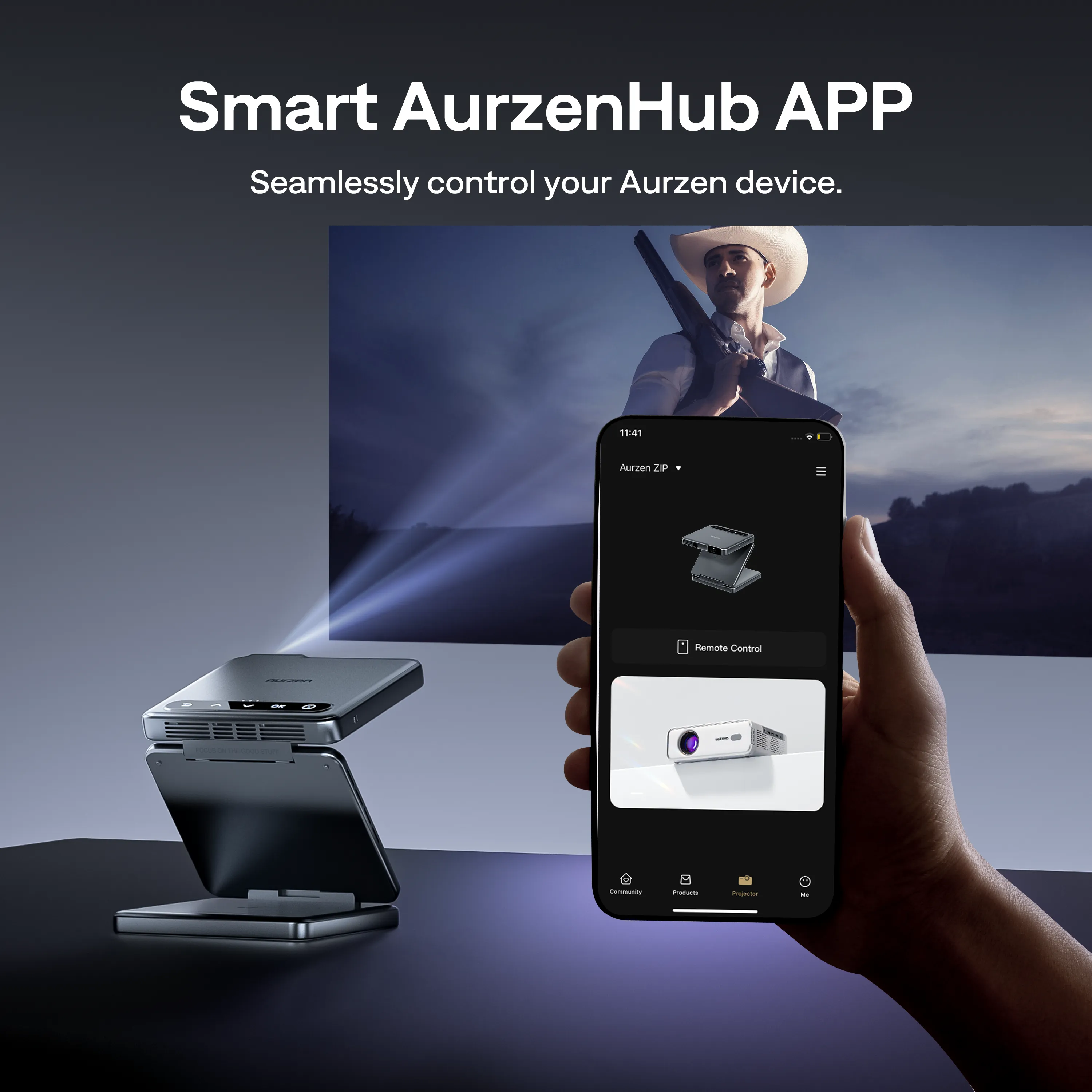 Aurzen ZIP Tri-Fold Portable Mini Projector - Image 6