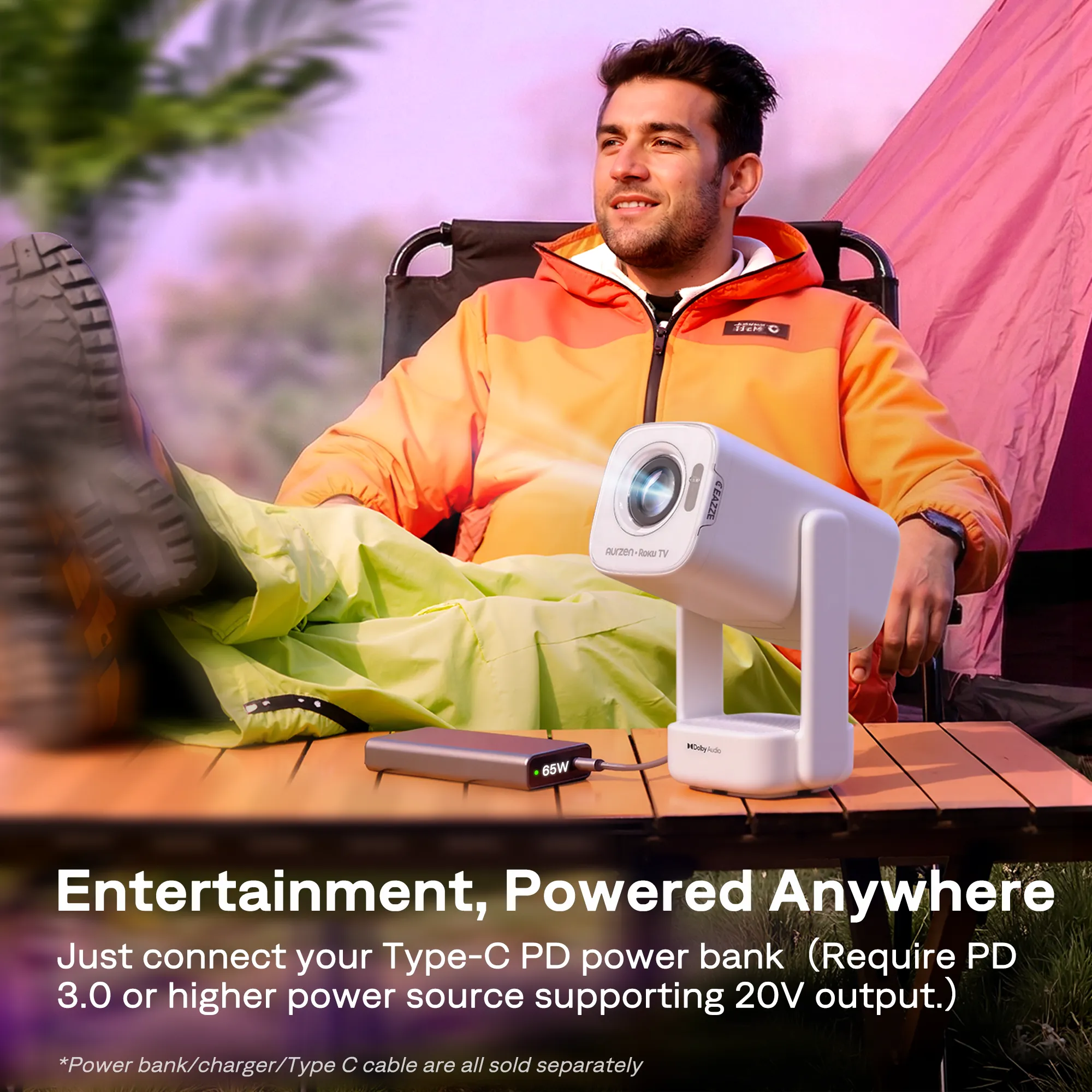 Aurzen EAZZE D1R air Portable Roku TV Smart Projector - Image 7
