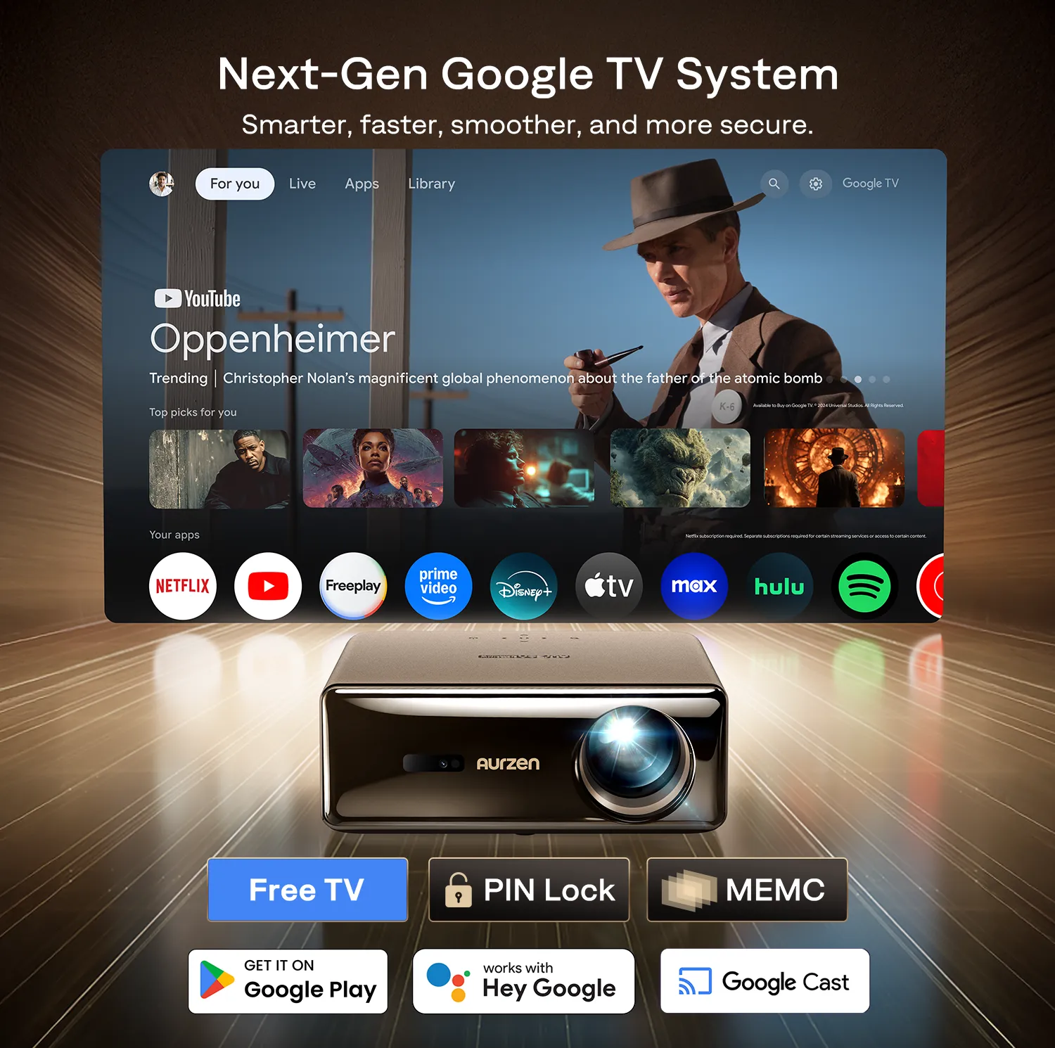 Aurzen EAZZE D1 MAX Google TV Smart Projector - Image 3