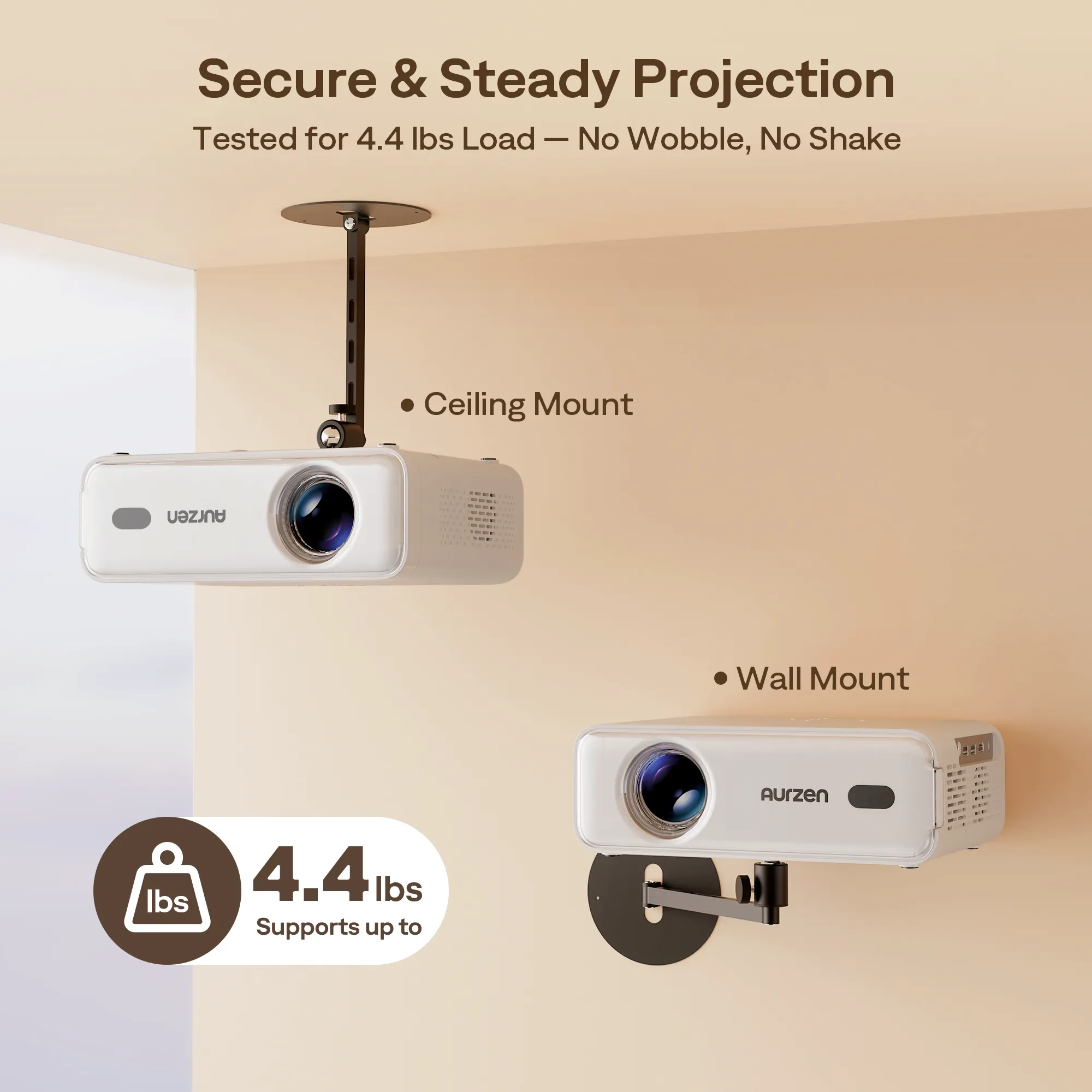 Aurzen PJ004PM Adjustable Wall Projector Mount - Image 4