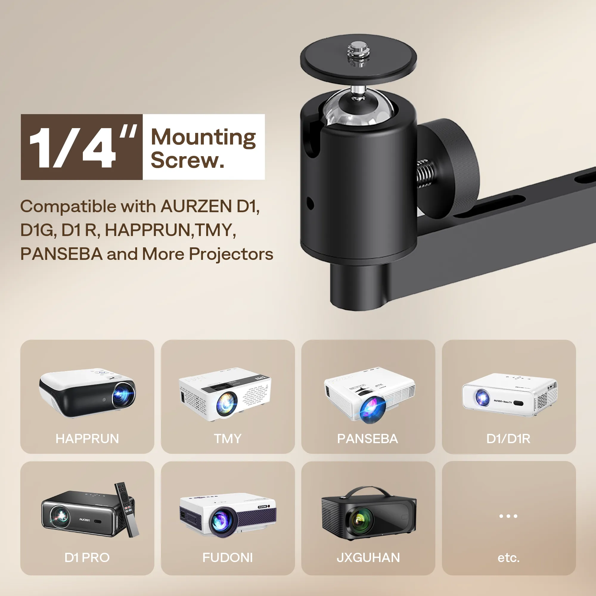 Aurzen PJ004PM Adjustable Wall Projector Mount - Image 5