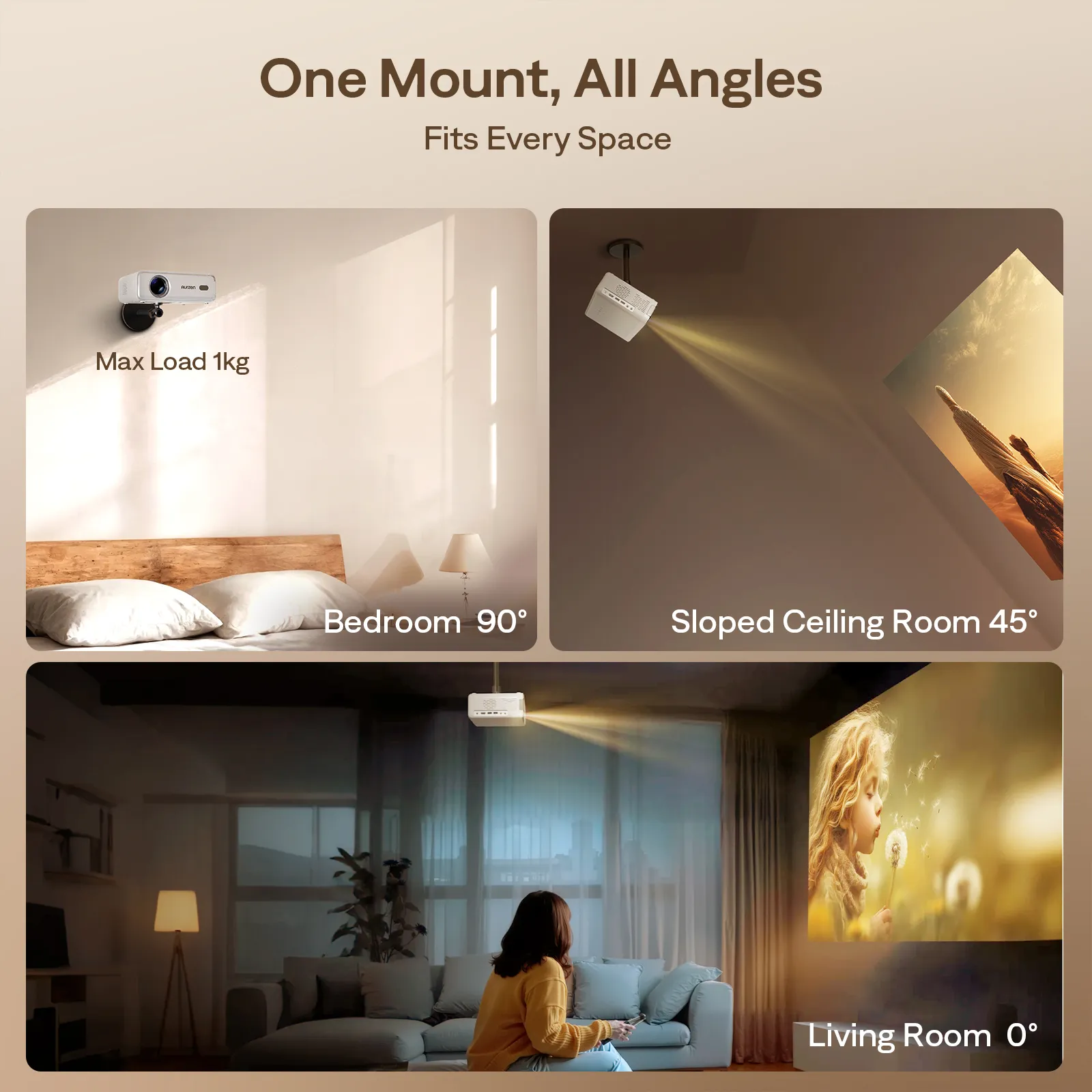 Aurzen PJ002PM Universal Projector Ceiling Mount - Image 8